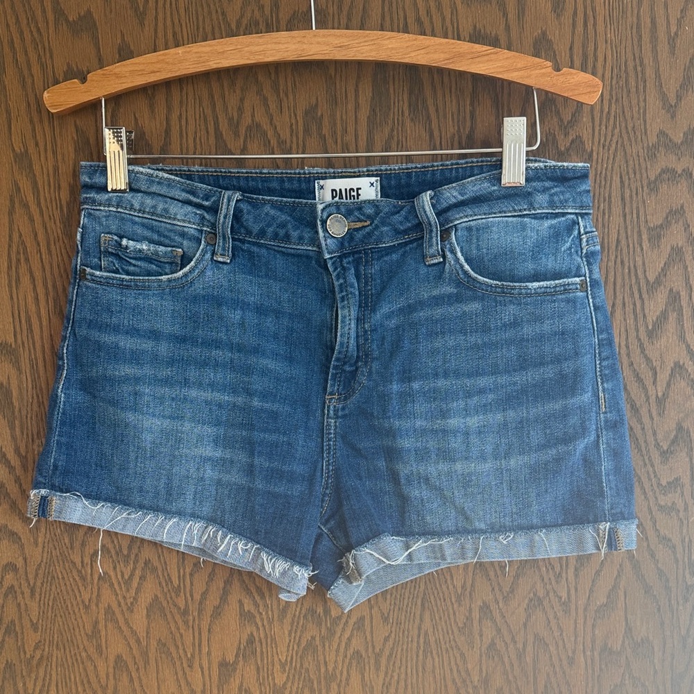 PAIGE Women's Dark Blue JImmy Jimmy Jean Shorts‎